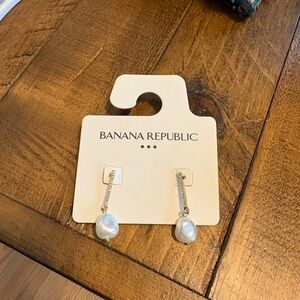 Banana Republic Silver and Pearl Earrings